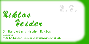 miklos heider business card